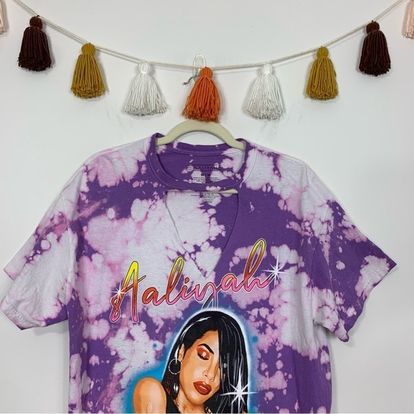 Aaliyah Splatter Tee Purple Tie Dye Size Medium - Picture 4 of 10